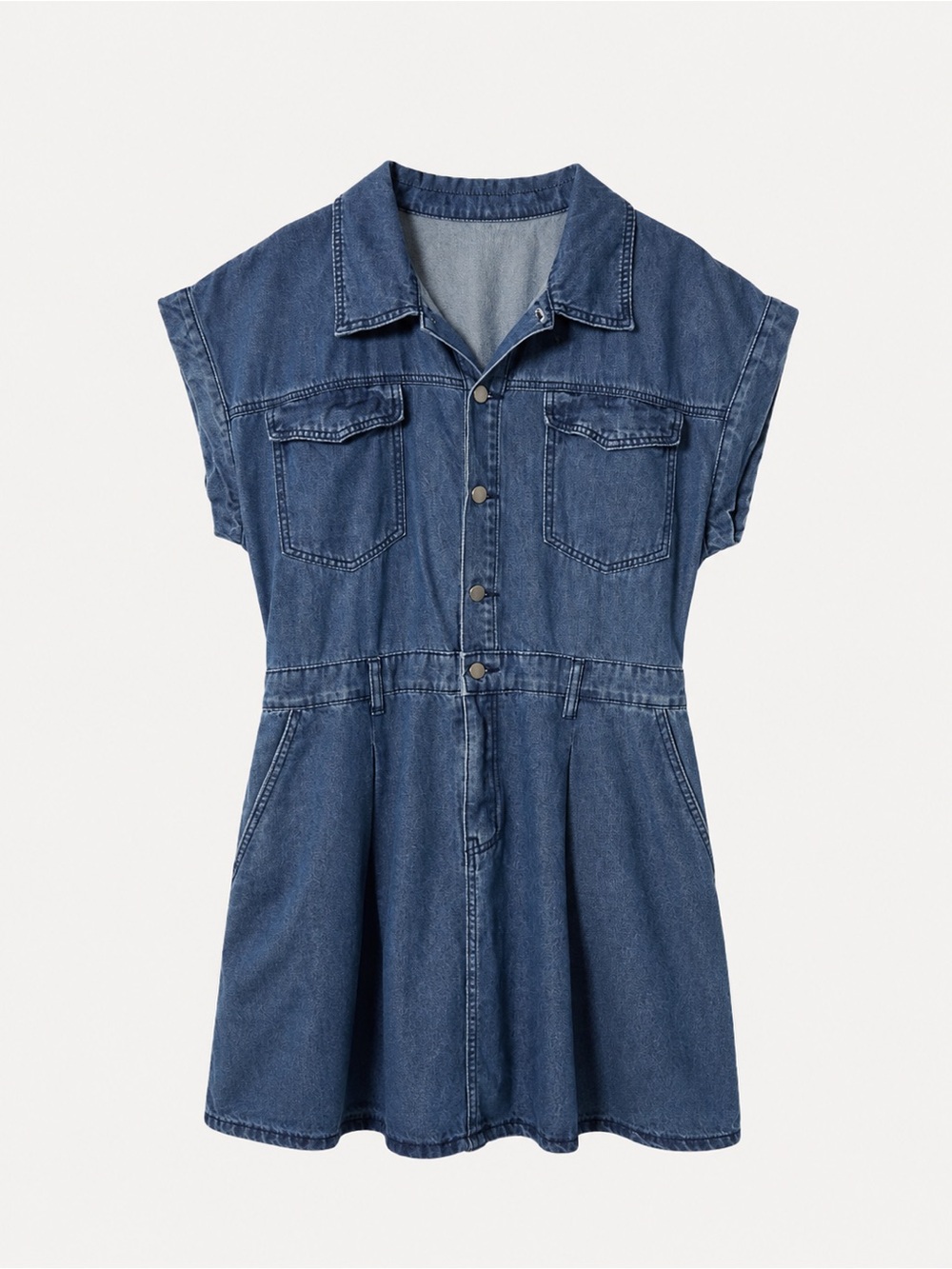 SHEIN Curve Denim Top in Indigo Blue